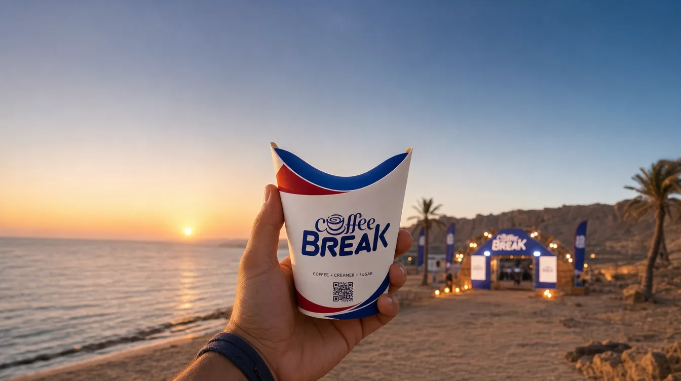 Coffee Break cup in Sahel sunset